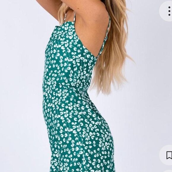 Princess poly super cute jade basin mini dress green white floral size 4 small - Picture 2 of 6